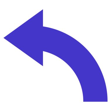 Döndürme sol düz vektör simgesi