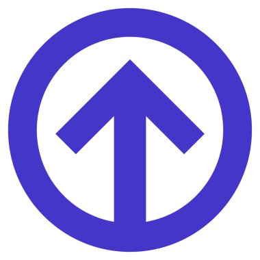 Yön yukarı düz vektör simgesi