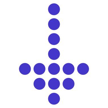 Noktalı ok aşağı düz vektör simgesi