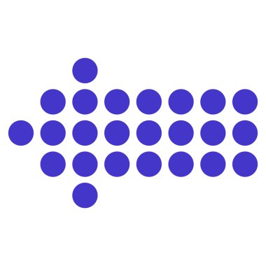 Noktalı ok sol düz vektör simgesi