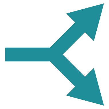 Düz vektör simgesi sağ çatallanma ok