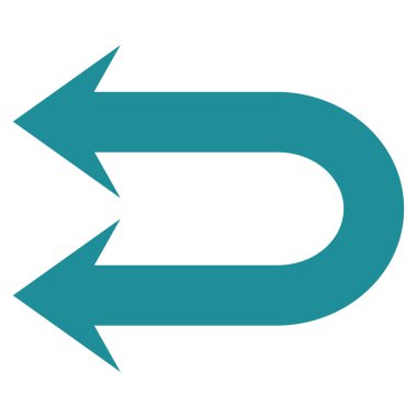 Sola çift ok düz vektör simgesi