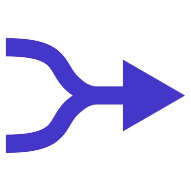 Ok birleştirmek değil düz vektör simgesi