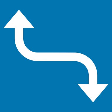 Bend ok düz vektör simgesi karşısında