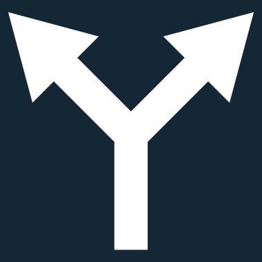 Düz vektör simge yukarı çatallanma ok