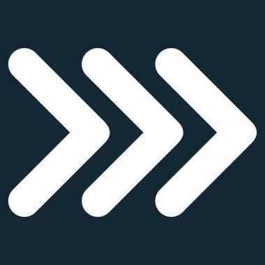 Üçlü ok ucu sağ düz vektör simgesi