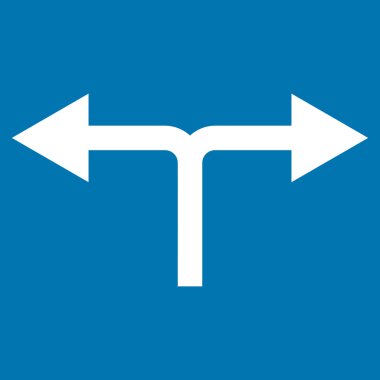 Bifurkasyon oklar sol düz vektör simgesi sağ