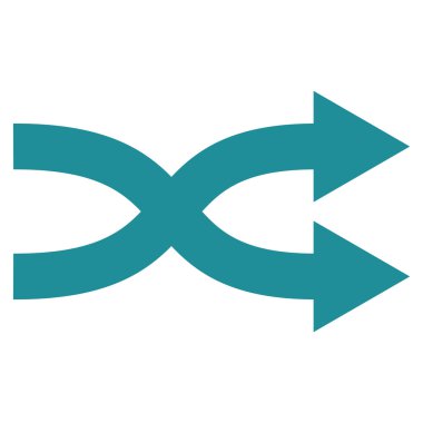 Shuffle oklar sağ düz vektör simgesi