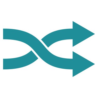 Shuffle oklar sağ düz vektör simgesi