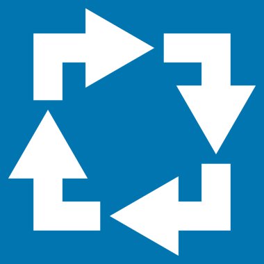 Geri dönüşüm düz vektör simgesi