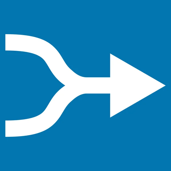 Combinar flecha derecha plana Vector icono — Vector de stock