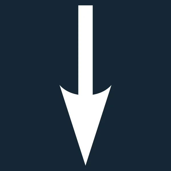 Flecha aguda hacia abajo icono de vector plano — Vector de stock