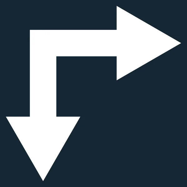 Bifurkationen pil höger ner platt vektor Icon — Stock vektor
