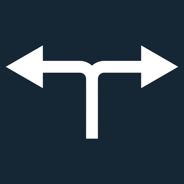 Flechas de bifurcación izquierda derecha plana Vector icono — Vector de stock