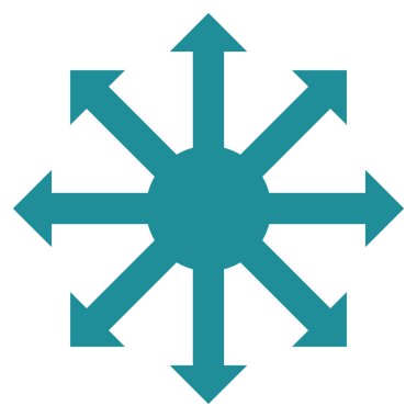 Radyal oklar düz vektör simgesi