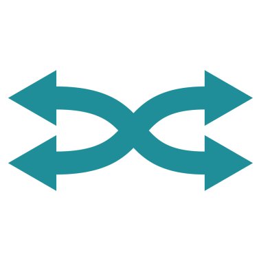 Shuffle okları yatay düz vektör simgesi