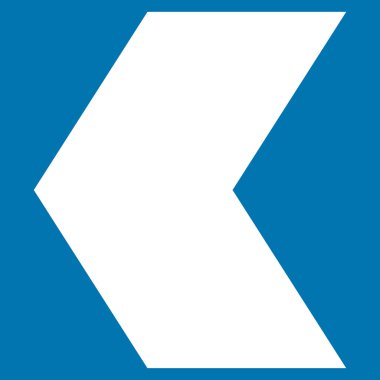 Yön sol düz vektör simgesi