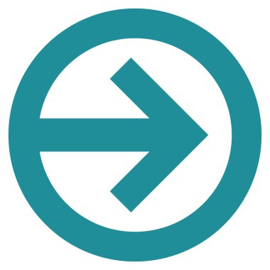 Yön sağ düz vektör simgesi