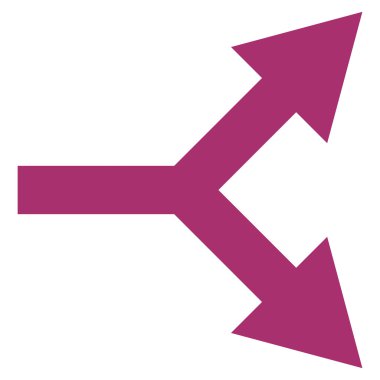 Düz vektör simgesi sağ çatallanma ok