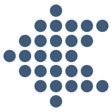 Noktalı ok sol düz vektör simgesi