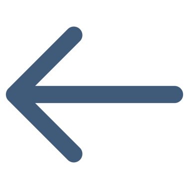 Ok sol düz vektör simgesi