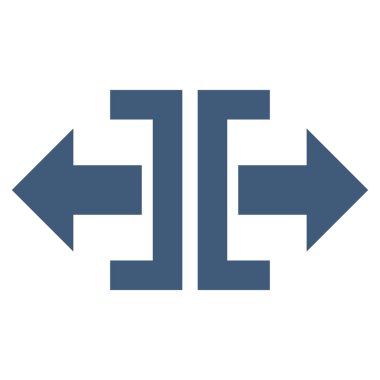 Yatay yöndeki düz vektör simge bölmek