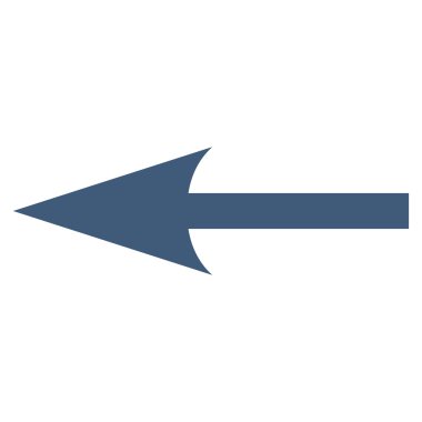 Keskin ok sol düz vektör simgesi