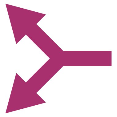 Bifurkasyon ok sol düz vektör simgesi