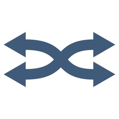 Shuffle okları yatay düz vektör simgesi