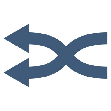 Shuffle oklar sol düz vektör simgesi