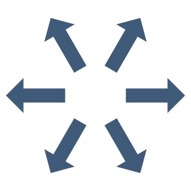 Radyal oklar düz vektör simgesi