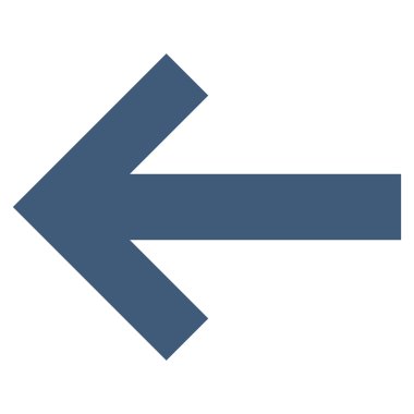 Ok sol düz vektör simgesi