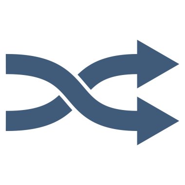 Shuffle oklar sağ düz vektör simgesi