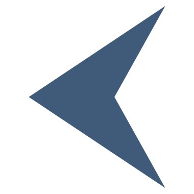 Ok ucu sol düz vektör simgesi