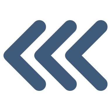 Üçlü ok ucu sol düz vektör simgesi