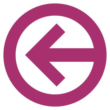 Yön sol düz vektör simgesi