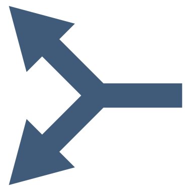 Bifurkasyon ok sol düz vektör simgesi