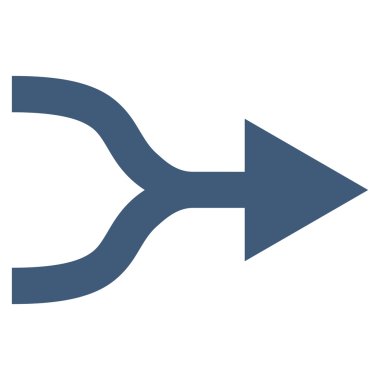 Ok birleştirmek değil düz vektör simgesi