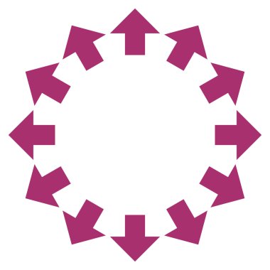 Radyal oklar düz vektör simgesi