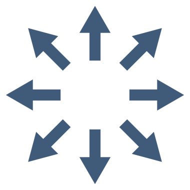 Radyal oklar düz vektör simgesi