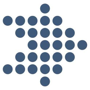 Düz vektör simgesi sağ noktalı ok