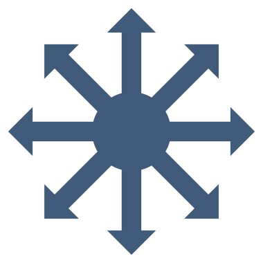 Radyal oklar düz vektör simgesi