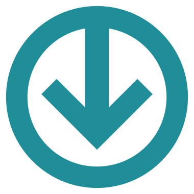 Düz vektör simgesi aşağı yön