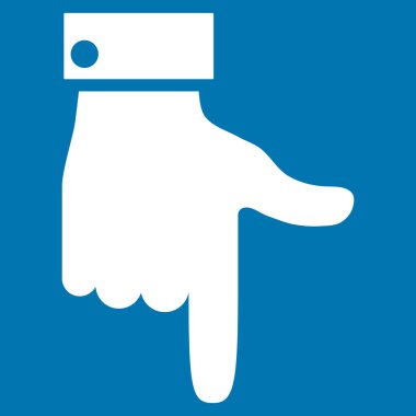 Düz vektör simgesi aşağı el işaretçisi