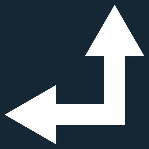 Bifurcação Seta esquerda para cima ícone vetorial plana — Vetor de Stock