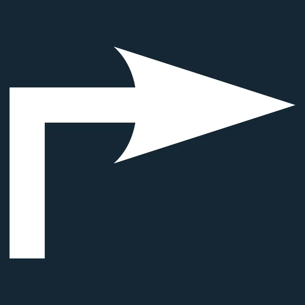 Turn Right platte Vector Icon — Stockvector