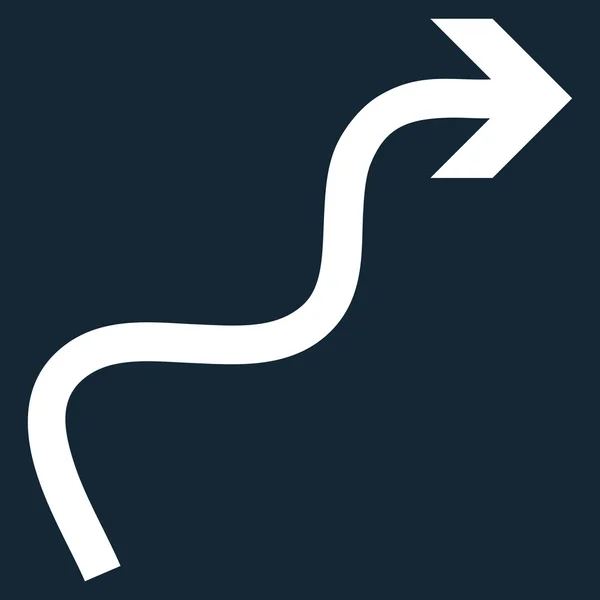 Freccia curva Icona vettoriale piatta — Vettoriale Stock