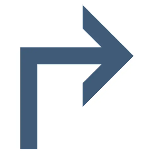 Sväng höger platta vektor Icon — Stock vektor