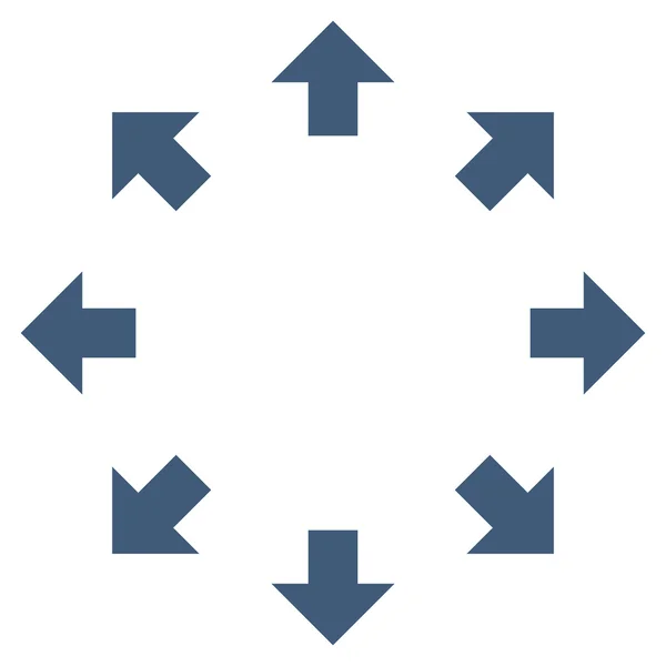 Setas radiais Ícone vetorial plano — Vetor de Stock