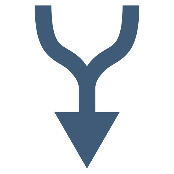 Combinar flecha hacia abajo icono de vector plano — Vector de stock